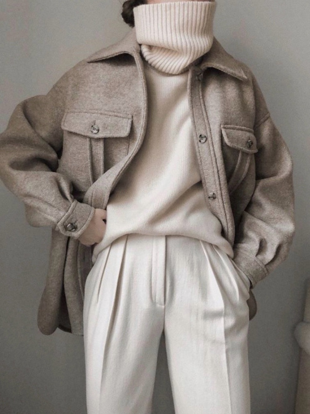 H&M Premium Collection Wool Shirt Jacket, XS